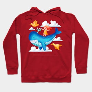 Children Whale Flying Hoodie